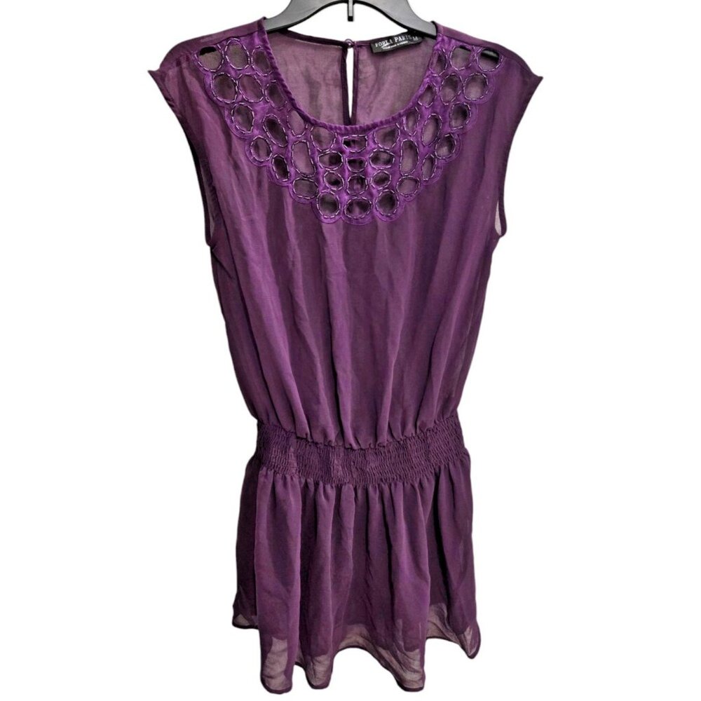 New Sleeveless Smocked Drop Waist Mini Dress